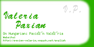 valeria paxian business card